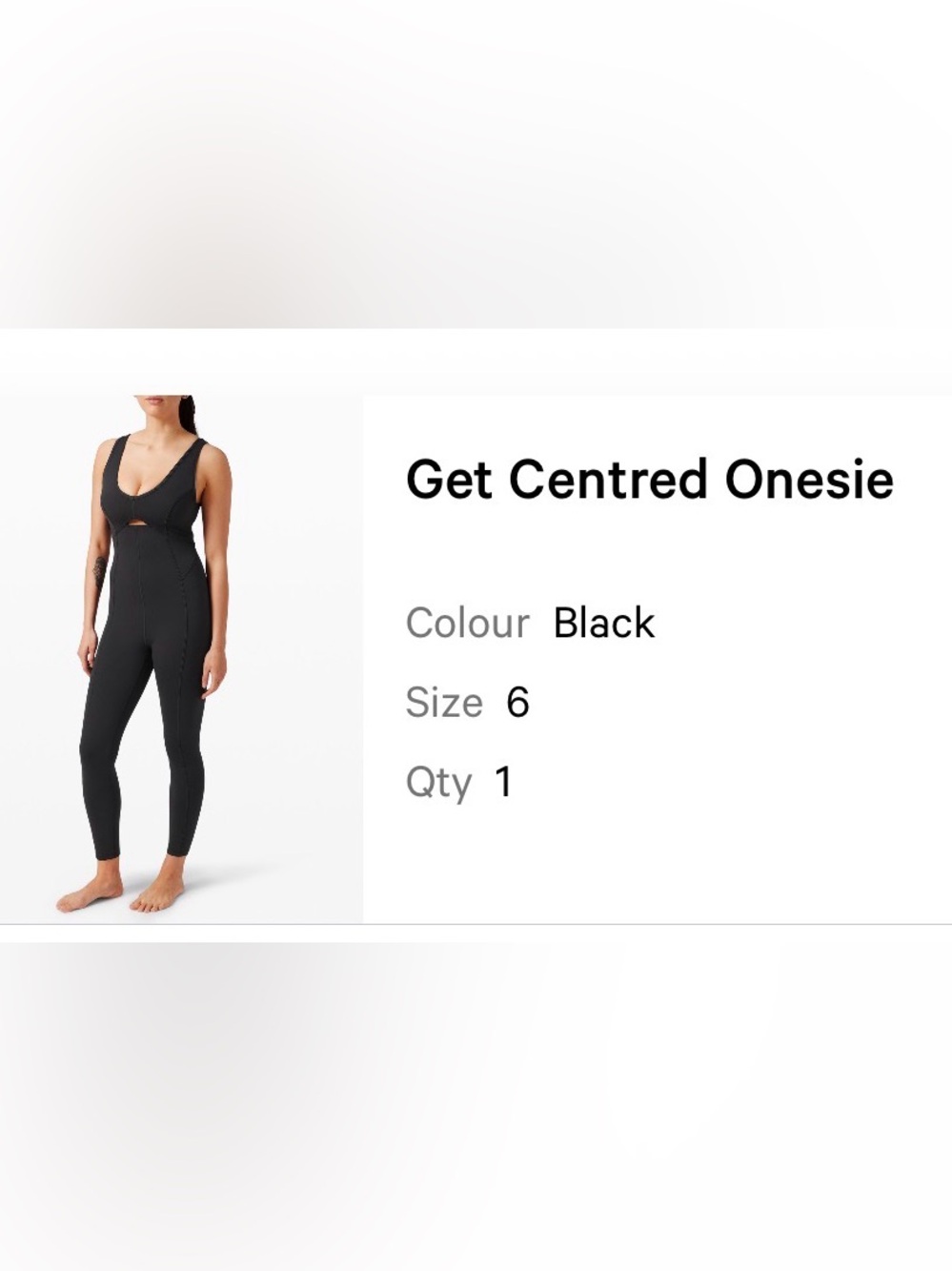 Align size 6 black Get Centred Onsie lululemon